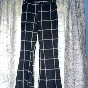 Flared Plaid Pants
